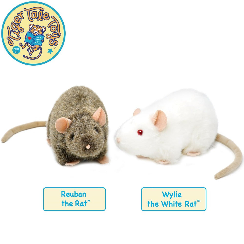 Plush Toy Reuben Realistic Brown Rat 7-Inch Stuffed Animal with Story Card for Character Display, Room Decor and Gift Presentation