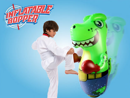 Inflatable Dinosaur Punching Bag for Kids 47 Inch, T-Rex Blow Up Bouncing Back Bopper, Water Base Bop Bag for Indoor Outdoor Active Play