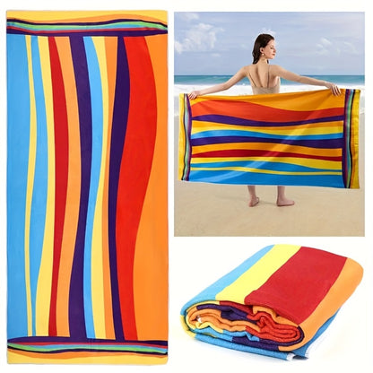 XL Bath Towel Extra Large 70x31 Inch Ultra Microfiber Shower Towel Striped Tropical Home Hotel Bathroom