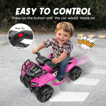 6V Kids Ride On ATV 4-Wheeler Quad Electric Toy Car for Toddlers 18-36 with the Listed Color, Size or Set Options for Everyday Use