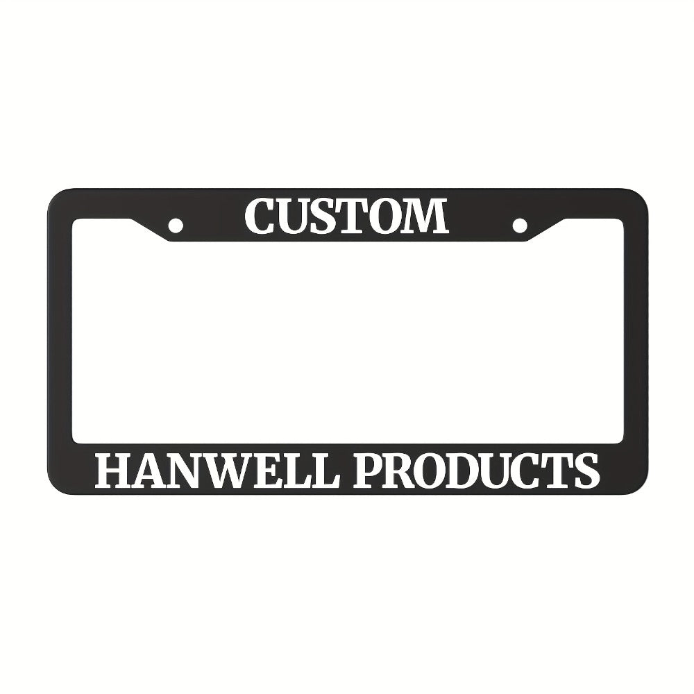 Custom License Plate Frame – 6 Font Styles, Heavy-Duty Weather-Resistant Car Tag Holder, Personalized Front & Rear License Plate Border