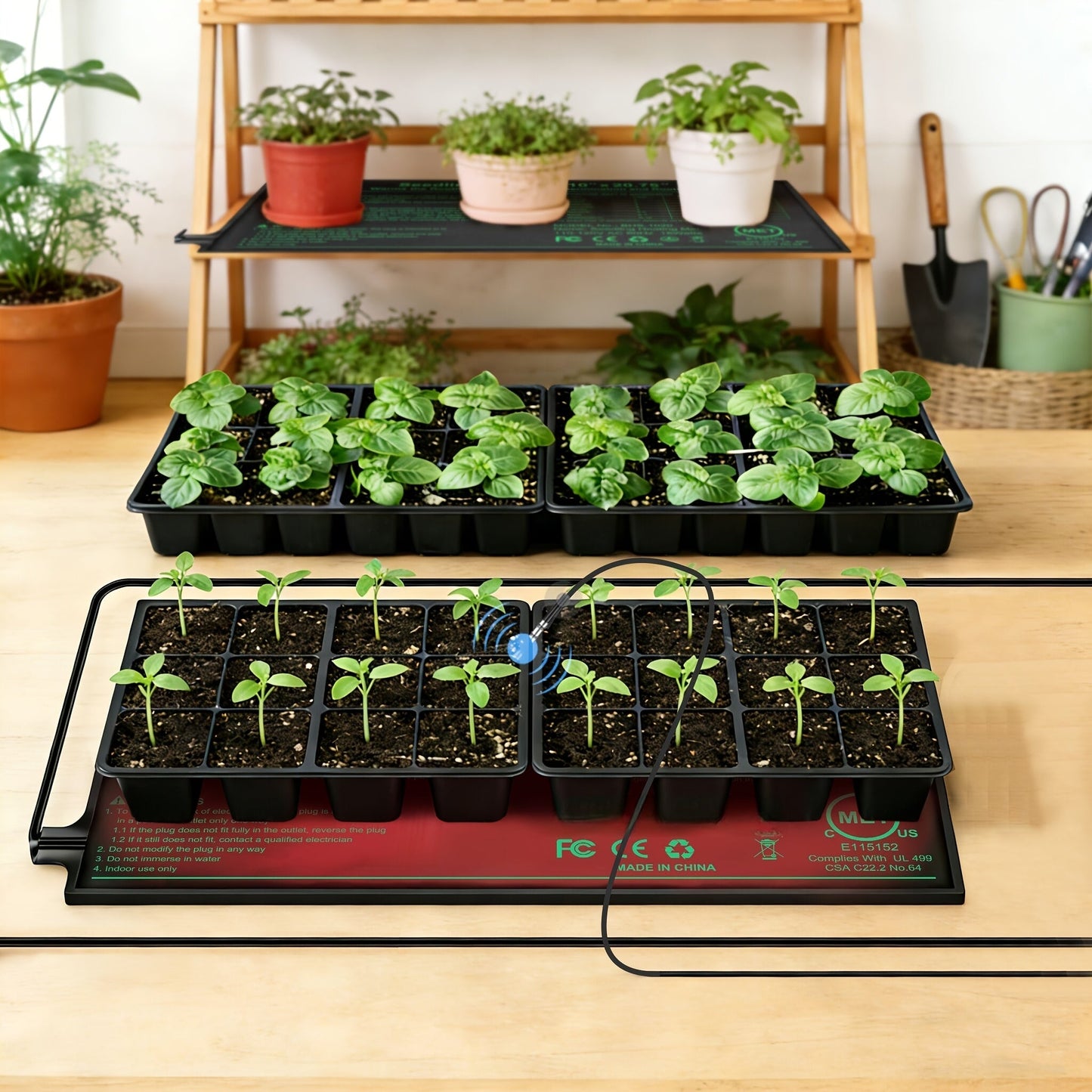 Seedling Heat Mat with Smart Thermostat Control, PVC Germination Heating Pad Accelerate Seed Sprouting Root Zone Warmth