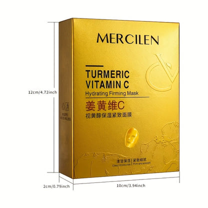 Turmeric Tear Off Facial Mask 20pcs - Deep Gel Face Mask, & Radiance Boosting, Non-Sticky Peel Off Mask for Daily Skin Care
