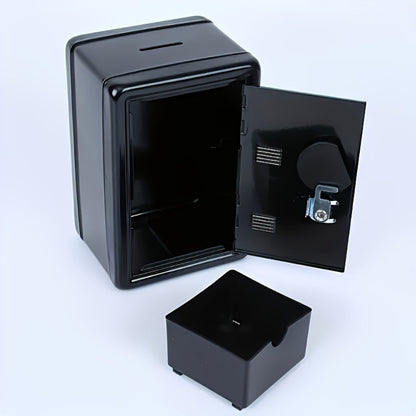 Password Lock Cash and Coin Storage Box with Key Lock Portable Money Box for Saving Cash Coins Notebooks Passports Valuables Home Office