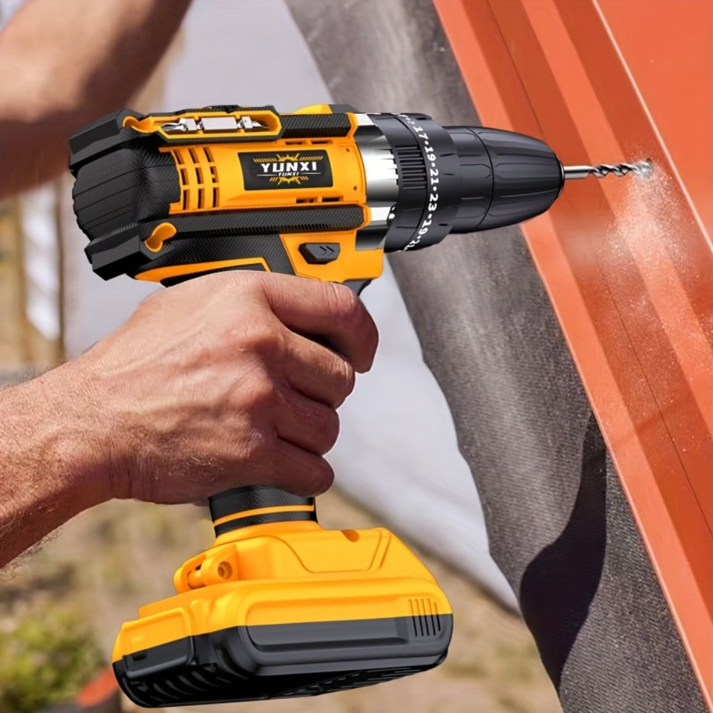 Cordless Impact Drill Set 21V - Wireless Power Drill with Battery & Quick Charger, Multifunctional Tool Kit for Home