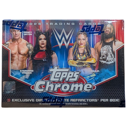 Sports Trading Cards, 2026 Topps Chrome WWE Blaster Box with 28 Cards in One Box Configuration