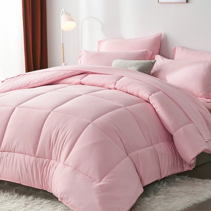 Checkered Microfiber Bed-in-a-Bag Comforter Set with Coordinated Sheets, 16 Color or Code Options and Four Sizes
