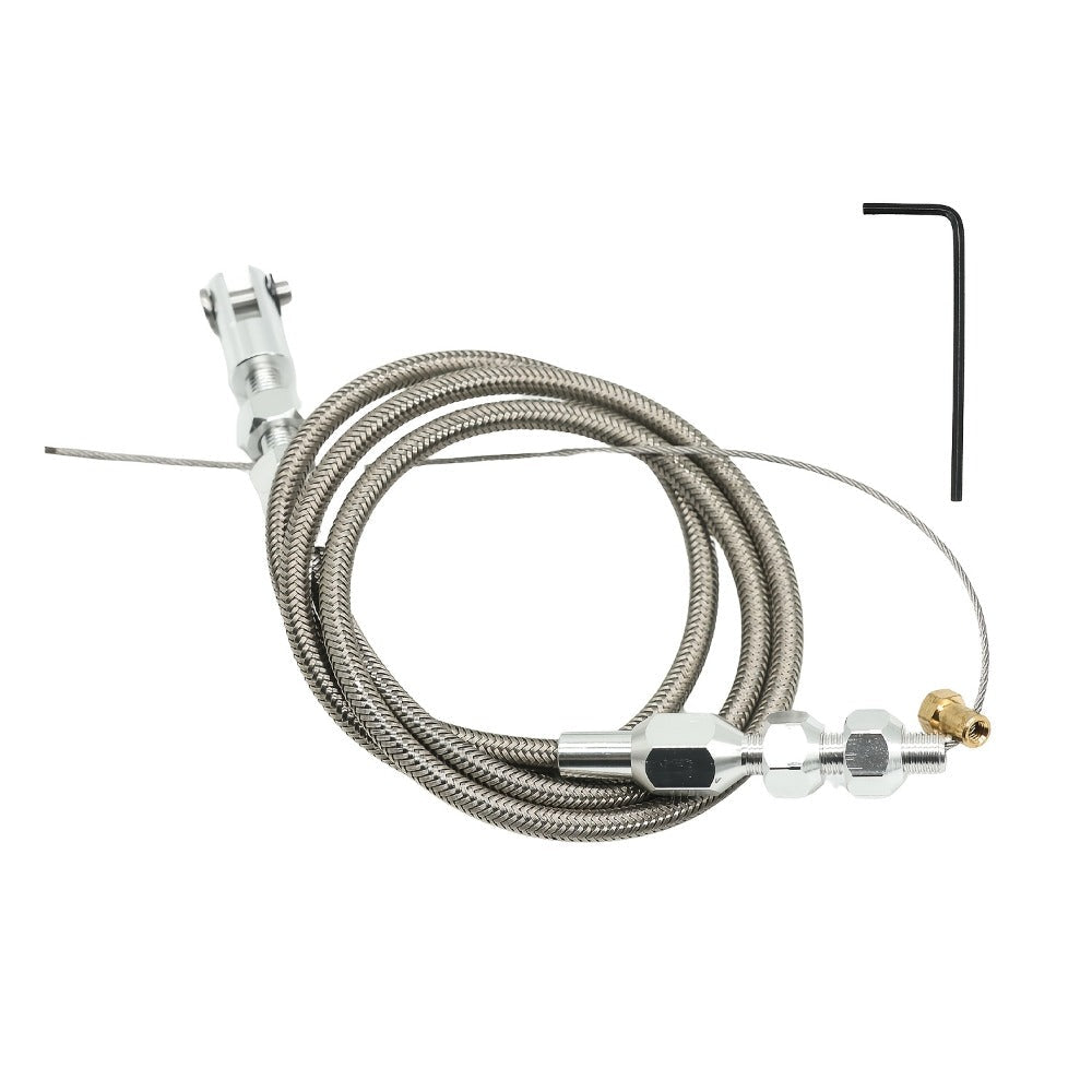 Throttle Cable Stainless Steel 24 Inch – Universal U-Cut-to-Fit Carburetor Throttle Cable for Ford Mustang 302 5.0L