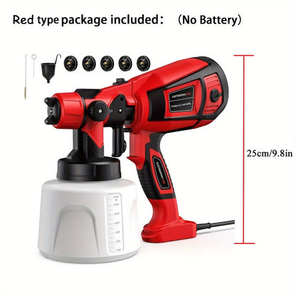 HVLP Paint Sprayer Electric Spray Gun with 3 Spray Patterns & 27oz Container, Cordless Airless Sprayer for House Painting