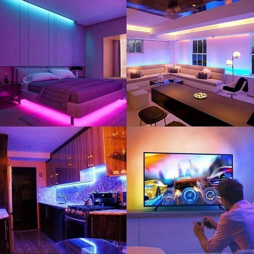 RGB LED Strip Lights Music Sync Color Changing for an Everyday Personal Care Routine, with the Listed Configuration