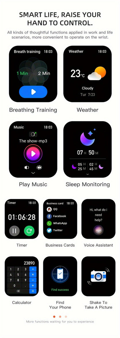 Smart Watch 2.02-Inch Rugged TFT Display with 500mAh Battery, LED Flashlight and Wireless Calling