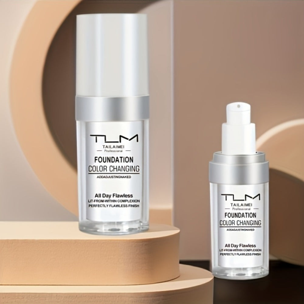 Color-Change Label Liquid Foundation Three-Bottle Set with Pump Tops and One 3pcs Checkout Option