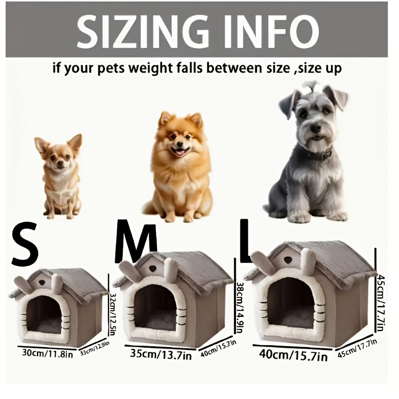 Cat Cave Bed Washable Pet House for Cats & Dogs – Detachable Soft Polyester Cat Nest, Cozy Winter Indoor Cat Bed