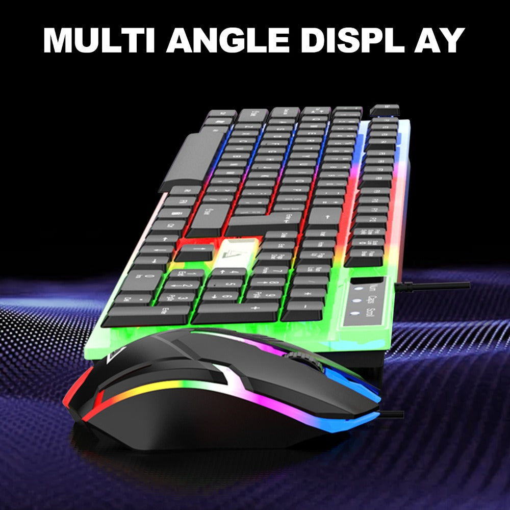 Wired USB RGB Gaming Keyboard and Mouse Combo 104 Keys Backlit Mechanical Feel 1000 DPI Optical for an Everyday Personal Care Routine