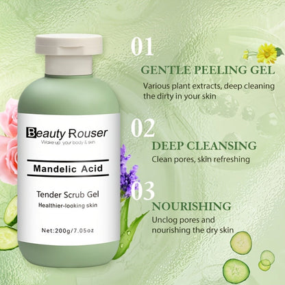 Exfoliating Body Scrub Gel with Aloe Vera, Rose & Chamomile Extract, Deep Cleansing Physical Scrub for Face & Body