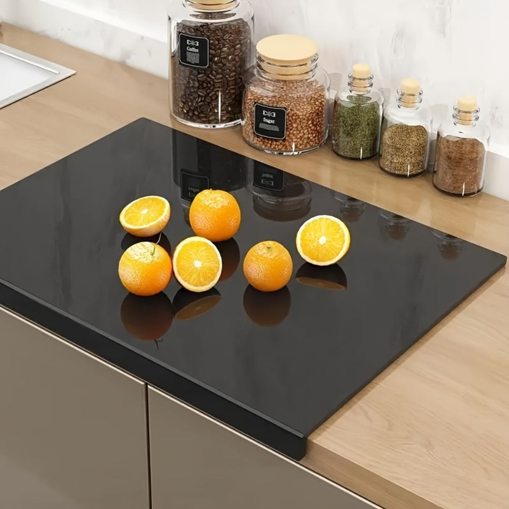Cutting Board Acrylic Counter-Lip Surface in Black or Clear, Two Sizes and Standard or Thickened Options