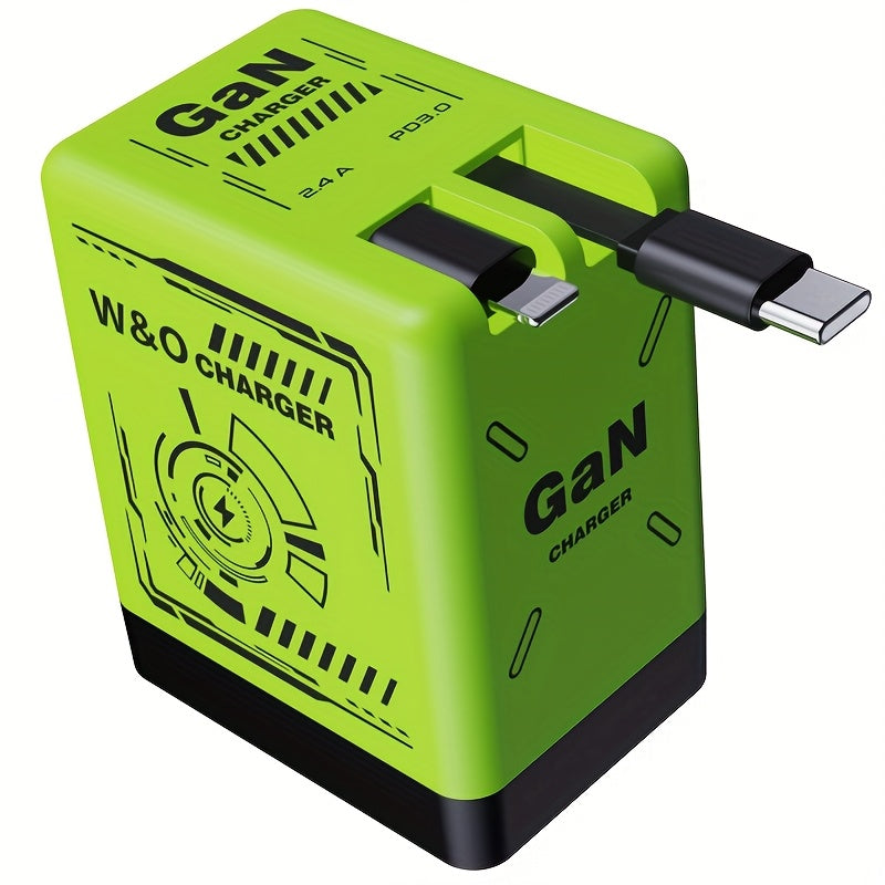 GaN Wall Charger 120W Fast with Retractable Built-In Cable & Foldable Plug for an Everyday Personal Care Routine