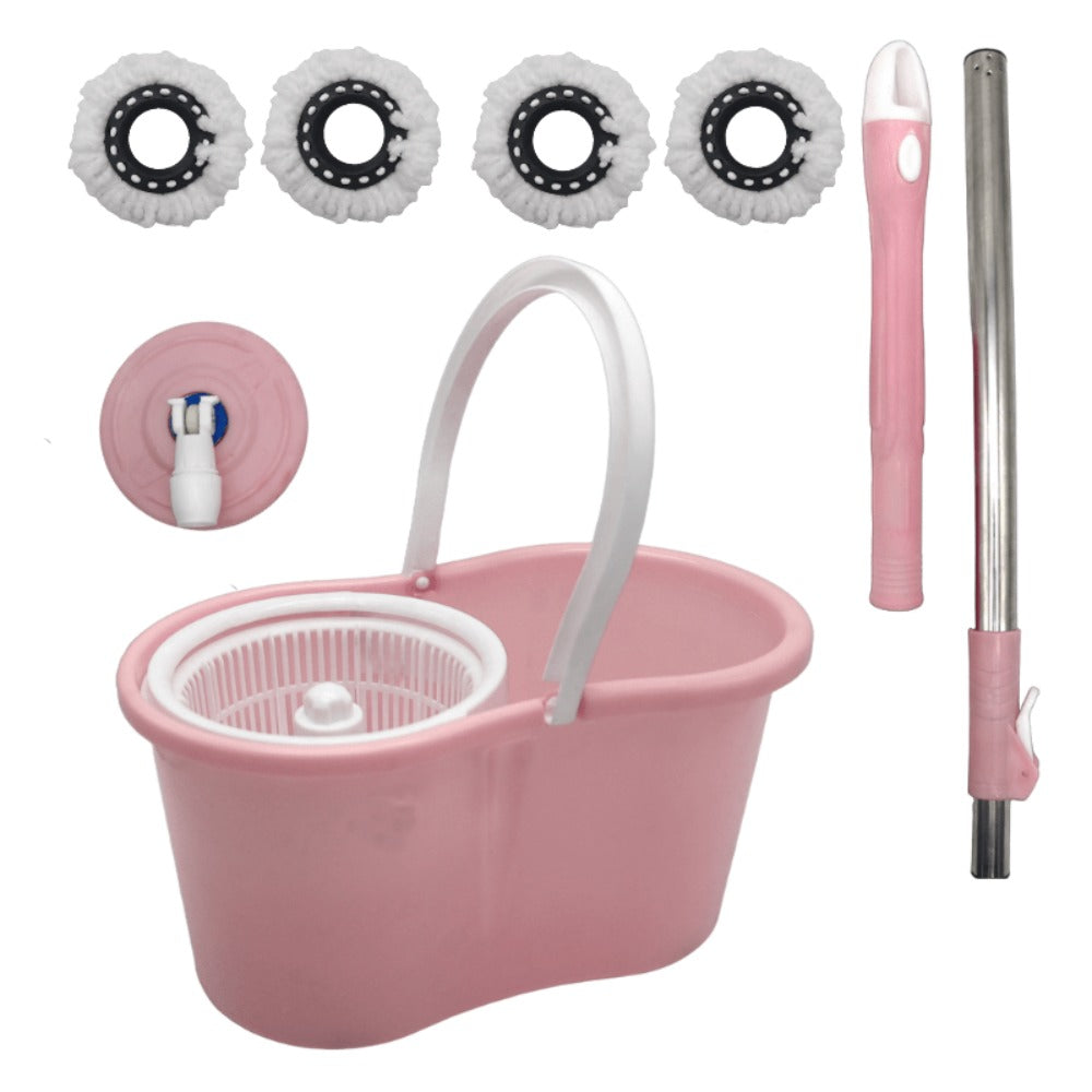 Spin Mop and Bucket with Wringer Set for Entryways, Bedrooms and Living Spaces, with the Listed Configuration