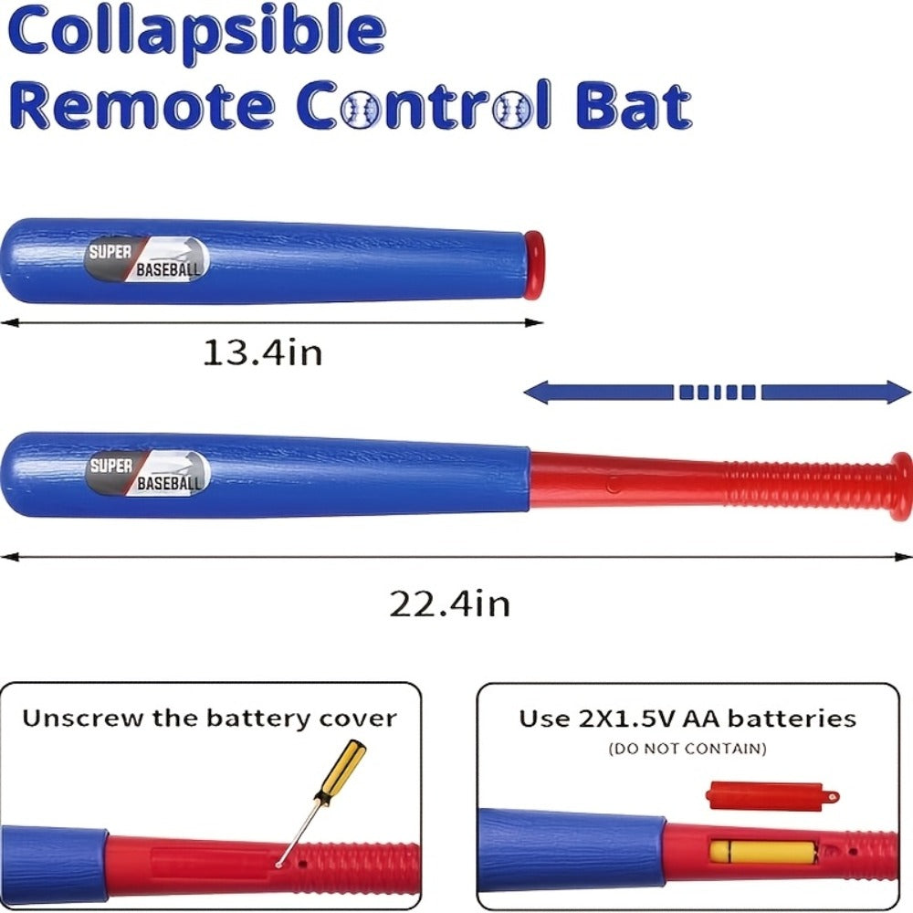 Kids Baseball Pitching Machine Toy Set, Children's Baseball Trainer with Bat, Ball Machine & 10 Balls