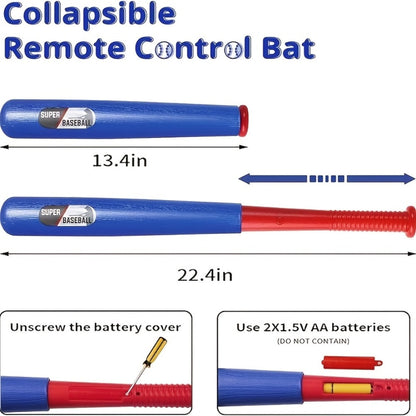 Kids Baseball Pitching Machine Toy Set, Children's Baseball Trainer with Bat, Ball Machine & 10 Balls