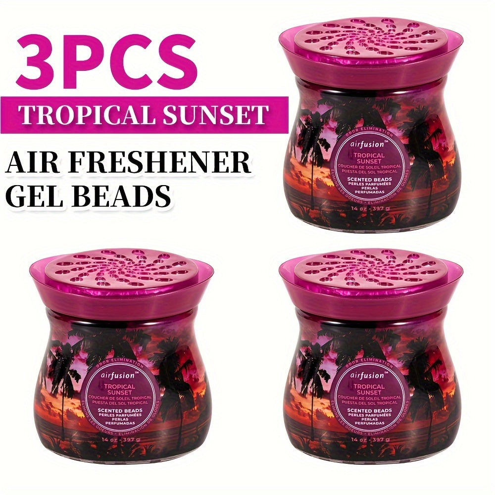 Air Freshener Scented Beads 3-Pack, Fragrance Beads, Multi-Purpose Odor Eliminator for Home, Car
