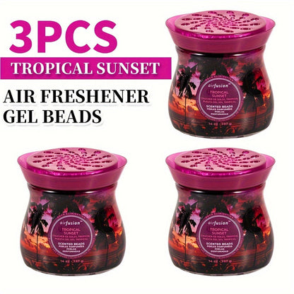 Air Freshener Scented Beads 3-Pack, Fragrance Beads, Multi-Purpose Odor Eliminator for Home, Car