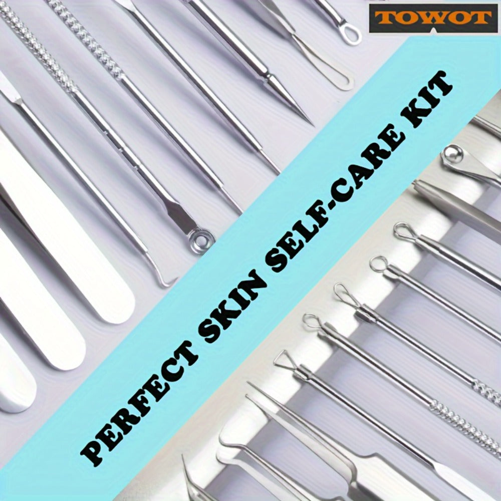 Blackhead Remover Tool Kit 11PCS Stainless Steel Pimple Popper Extractor - Professional for Bath Time, Home Spa and Personal Care