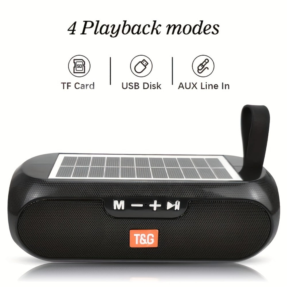 TG182 Solar Powered Bluetooth Speaker, 10W Outdoor Wireless Speaker, 1200mAh Battery, TF Card, FM Radio