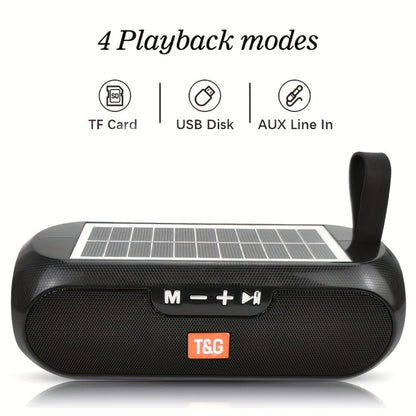 TG182 Solar Powered Bluetooth Speaker, 10W Outdoor Wireless Speaker, 1200mAh Battery, TF Card, FM Radio