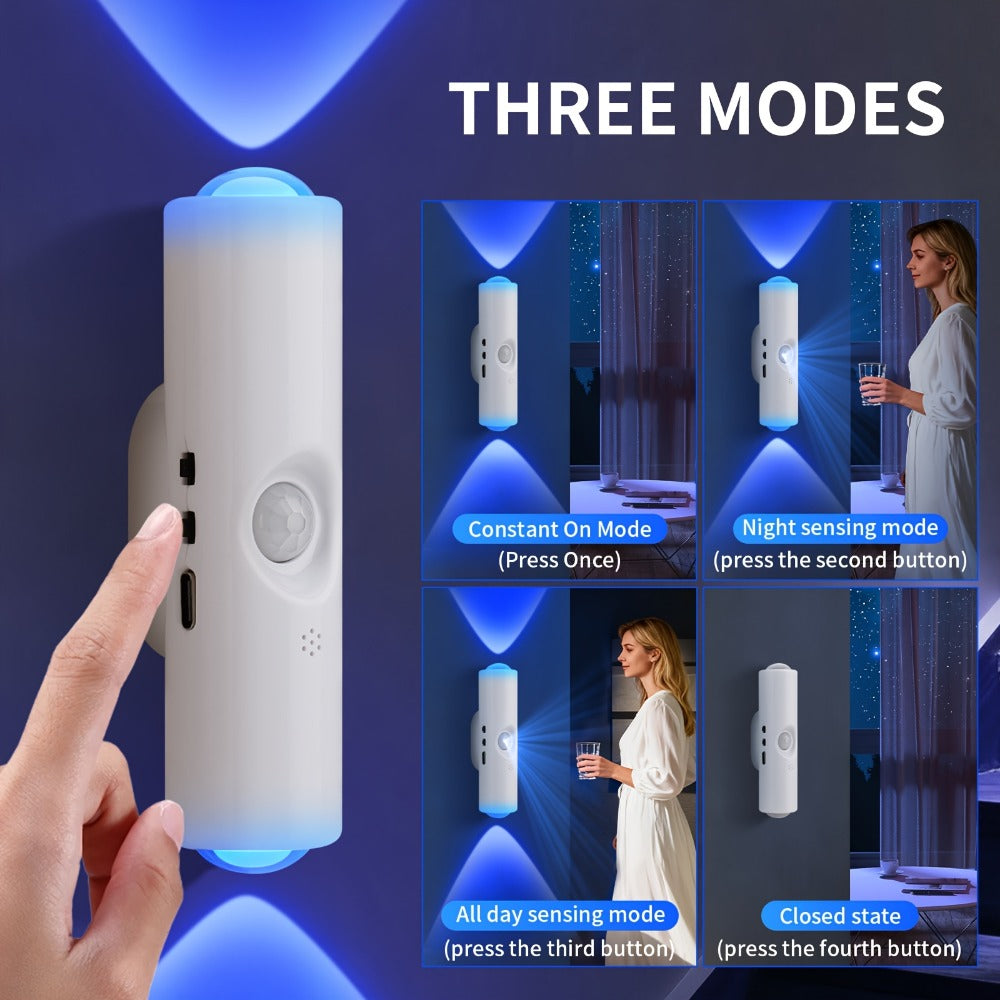 RGB Magnetic Night Light LED Ambient, Multi-Color Motion Sensor, No-Drill Magnetic Install, Long Battery Life for Living Room