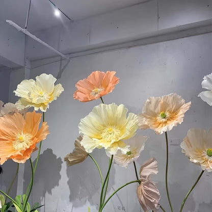 Giant Paper Poppy Artificial Flower - Super Large Floor Standing Fake Flower for Wedding Backdrop