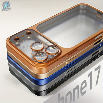 Phone Case Matte Frosted Clear Cover with Built-In Lens Film for Select iPhone 12–17 Models