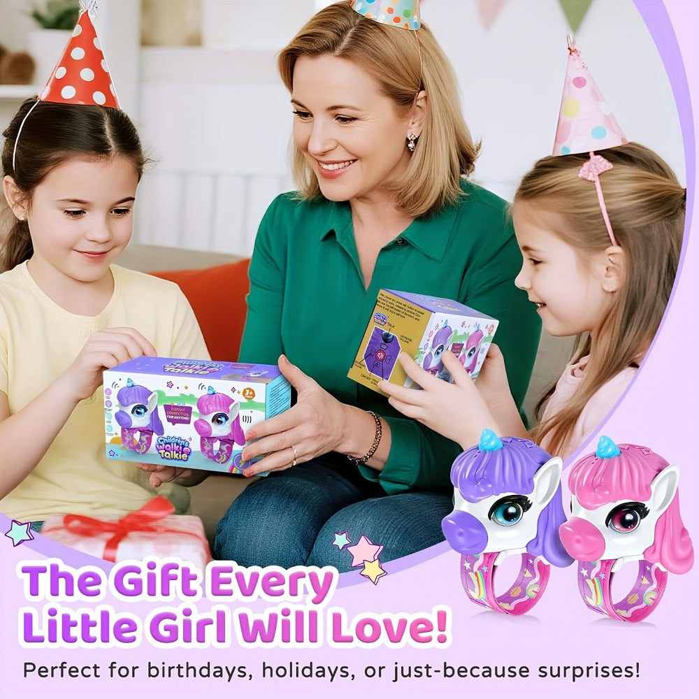 Unicorn Walkie Talkies for Kids 2 Pack, Glow in the Dark, Long Range 2-Way Radio Toy for Boys & Girls Ages 3-12