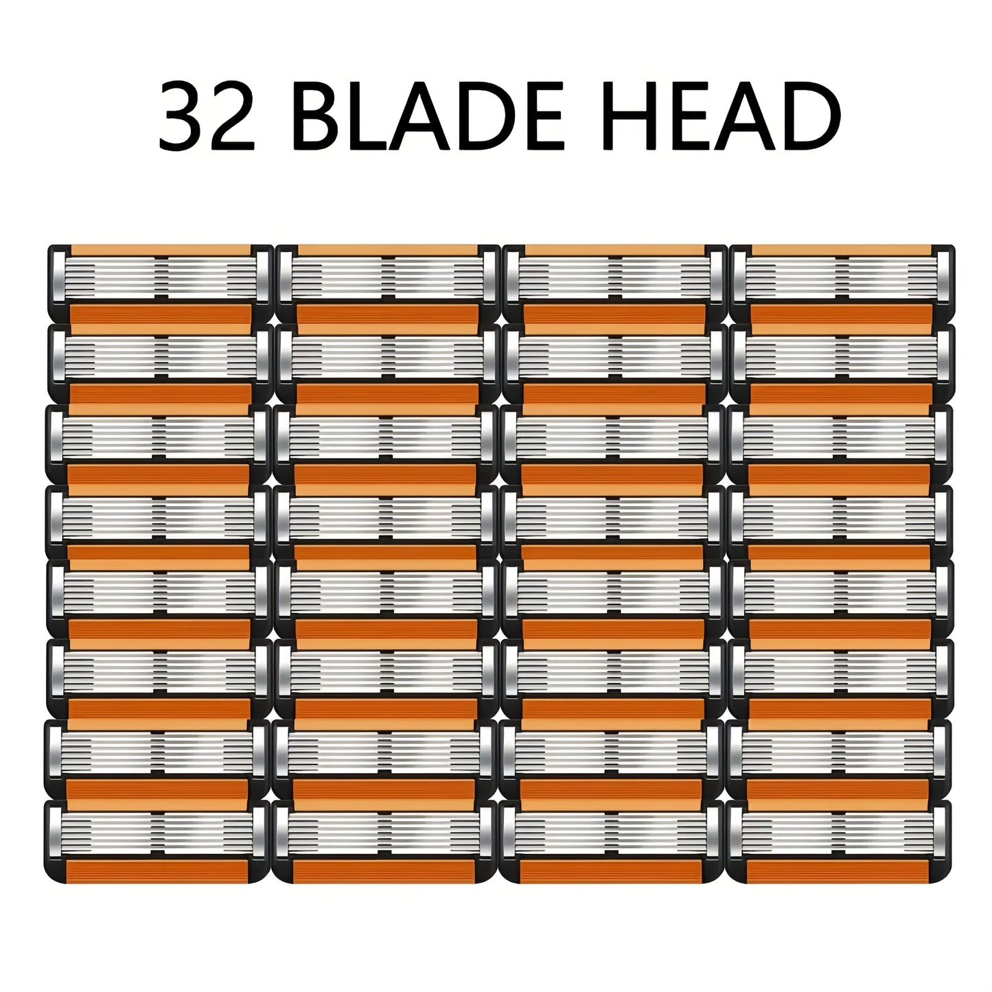Fusion 5 Compatible Razor Blade Refills 6-Layer Stainless Steel with Free Handle – Men's Replacement Shaving Cartridges for Beard & Face