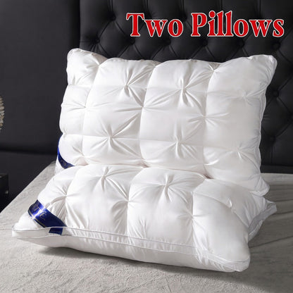 Luxury Hotel Pillows 2PCS, Cool Breathable Pillow Insert, Fluffy Resilient Neck Support, Comfortable Sleeping Pillow