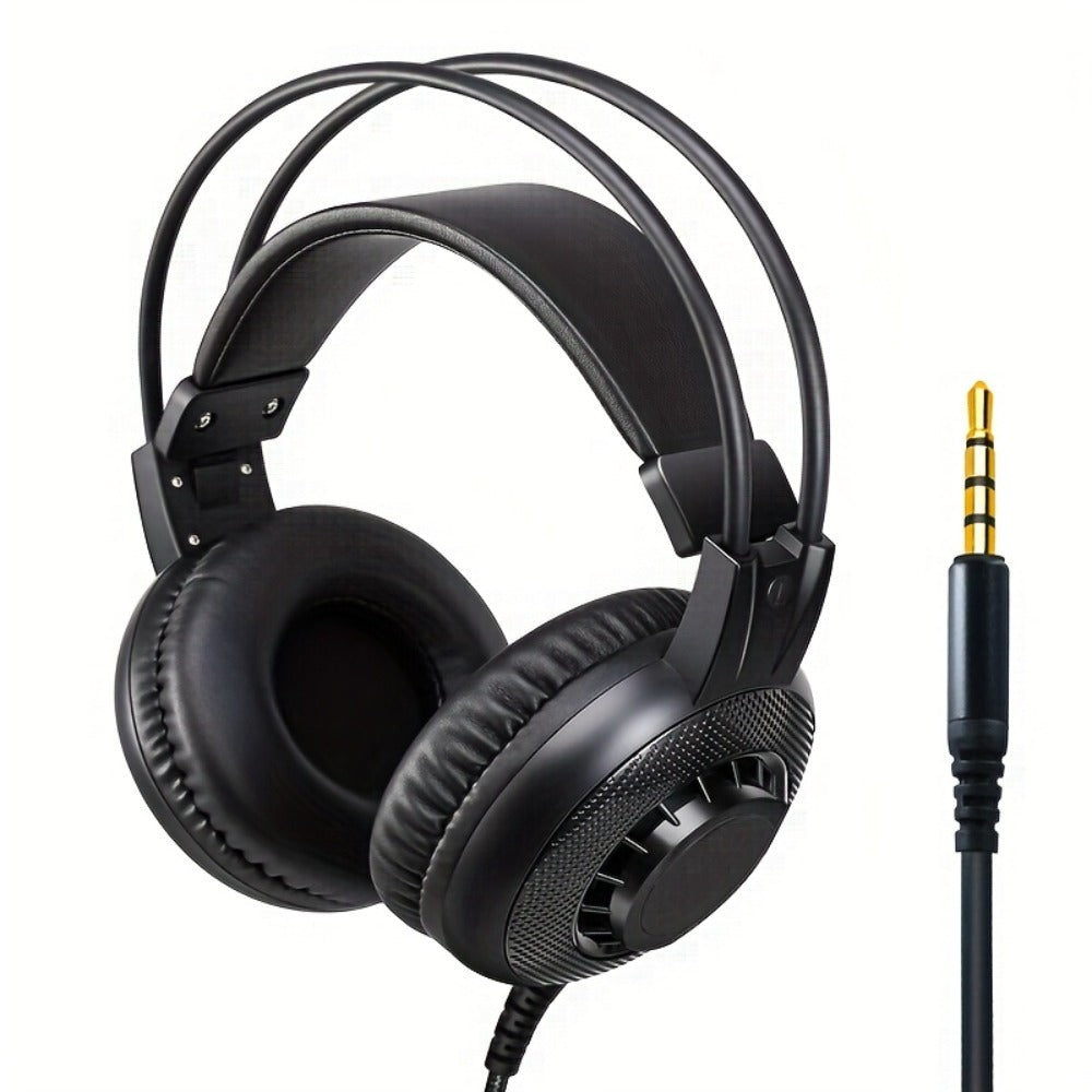 Wired Over-Ear Studio Gaming Headphones with Boom Arm Microphone for Bedside Audio, Alarms and Room Entertainment