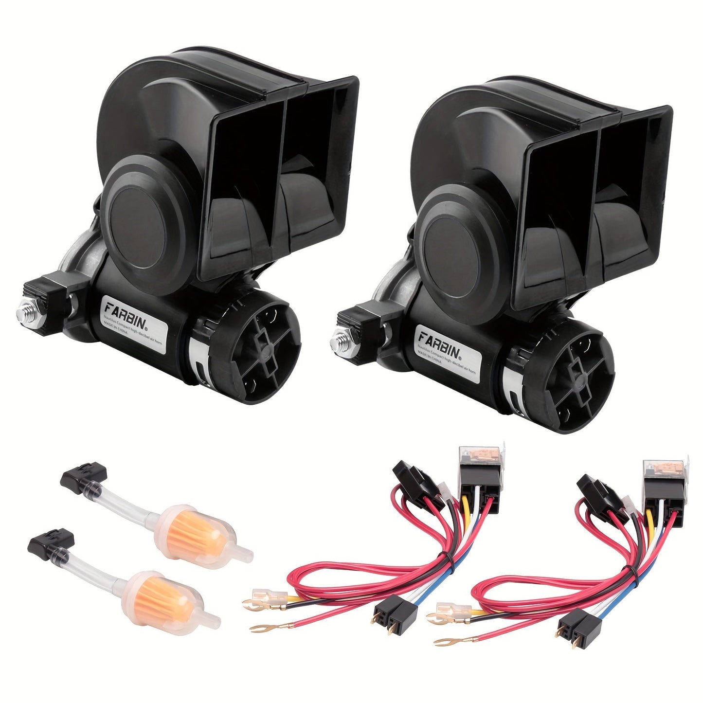 Snail Air Horn Kit Super Loud 12V 24V for Truck Car Motorcycle with Copper Compressor Relay Harness & Button Universal Fit