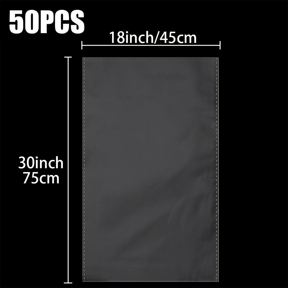 Cellophane Bags 50-Pack Large 18x30 Inch Transparent Gift Basket Wrap Bags – Clear Cellophane Wrapping for Christmas