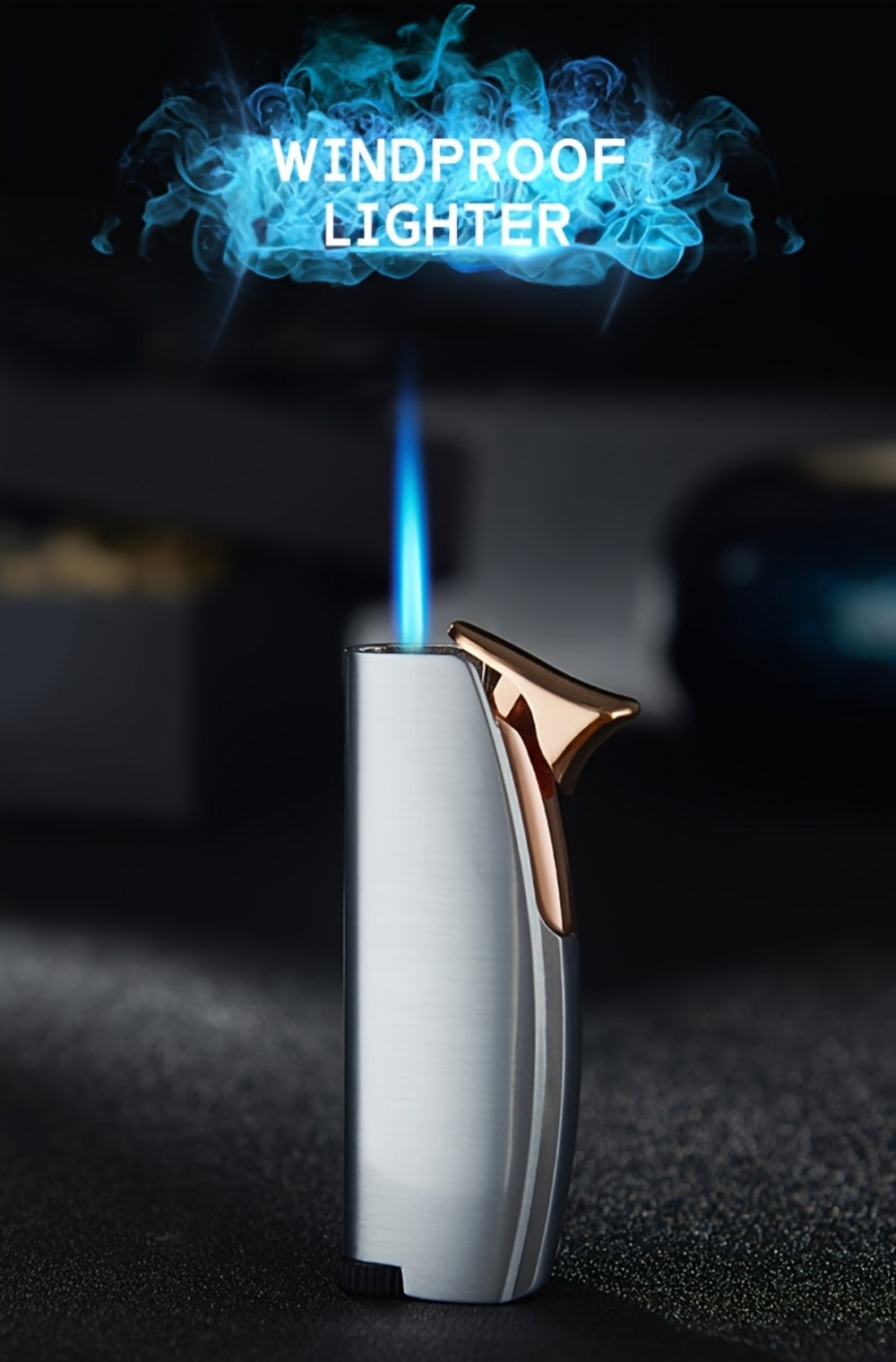 Windproof Lighter 2-Pack, Slim Portable Pocket Lighter with Mirror Finish, Refillable Butane Flame