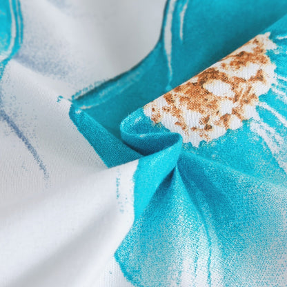 Botanical Floral Comforter and Pillowcase Set in Pink, Cyan or Lake Blue with Twin, Queen and King Sizes