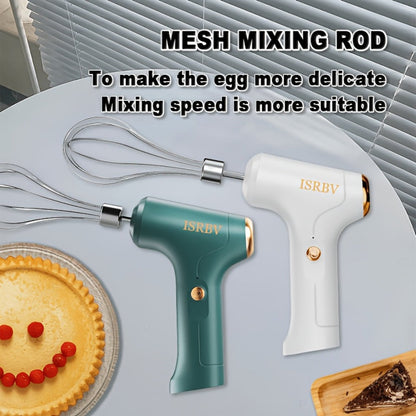 Wireless Electric Whisk Handheld Mixer - Rechargeable Cordless Egg Beater with Vertical Stand Design