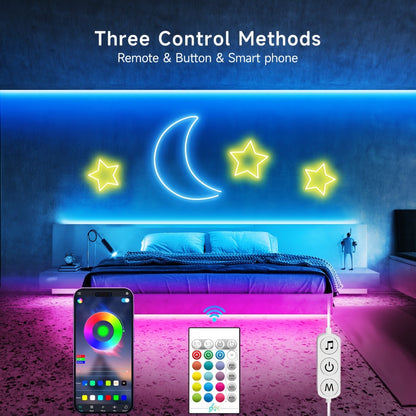 RGB LED Neon Light Strip Flexible Rope Light, App & Remote Control Color Changing for Bedroom Gaming Room Party Outdoor Indoor Decor