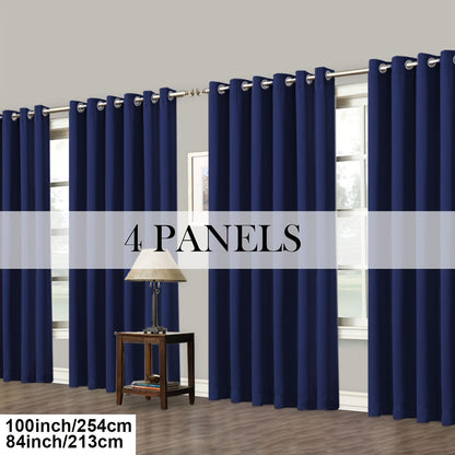 Grommet-Top Blackout Curtain Options in Nine Colors with Seven Width, Length or Panel-Count Labels