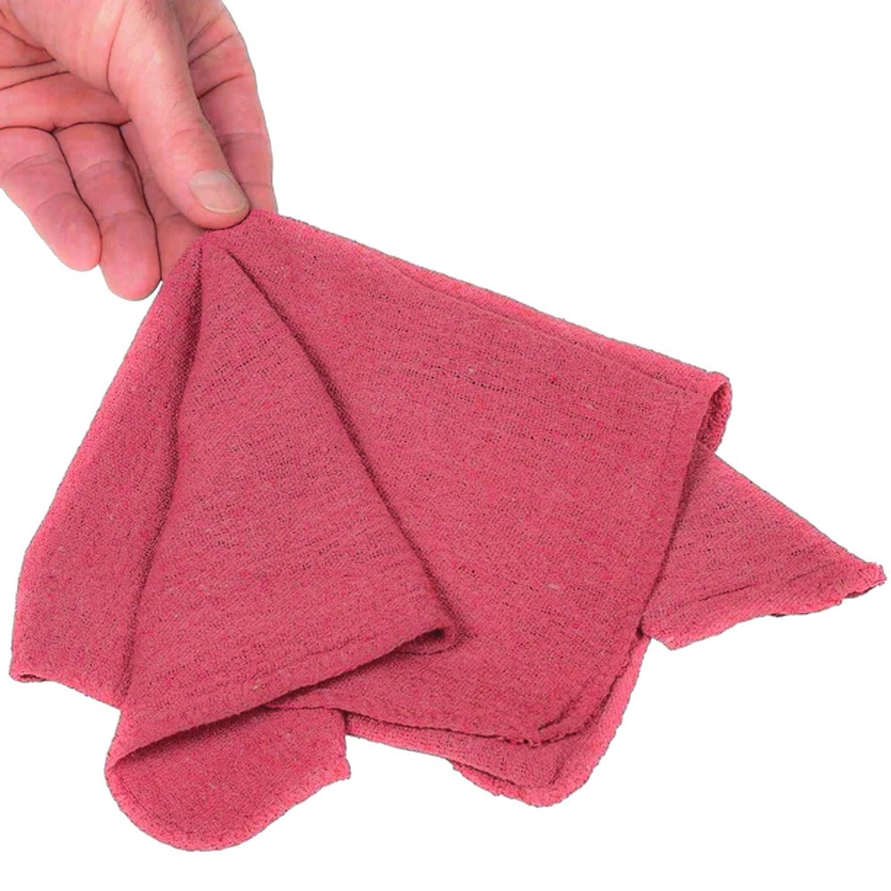 Cotton Shop Rags 12x14 Inch Absorbent Lint-Free Cleaning Towels Multipurpose Shop Towels for Automobile Garage Industry Home Red White Navy