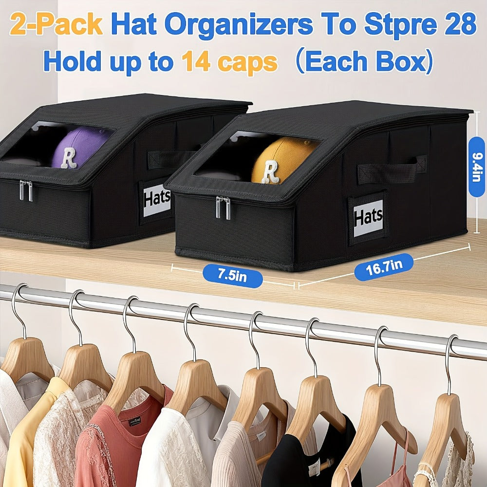 Hat Storage Box for Baseball Caps – Stackable Cap Organizer for Closet, Holds Up to 30 Caps, Freestanding Hat Boxes for Women & Men | 1pc