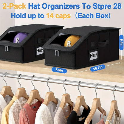 Hat Storage Box for Baseball Caps – Stackable Cap Organizer for Closet, Holds Up to 30 Caps, Freestanding Hat Boxes for Women & Men | 1pc