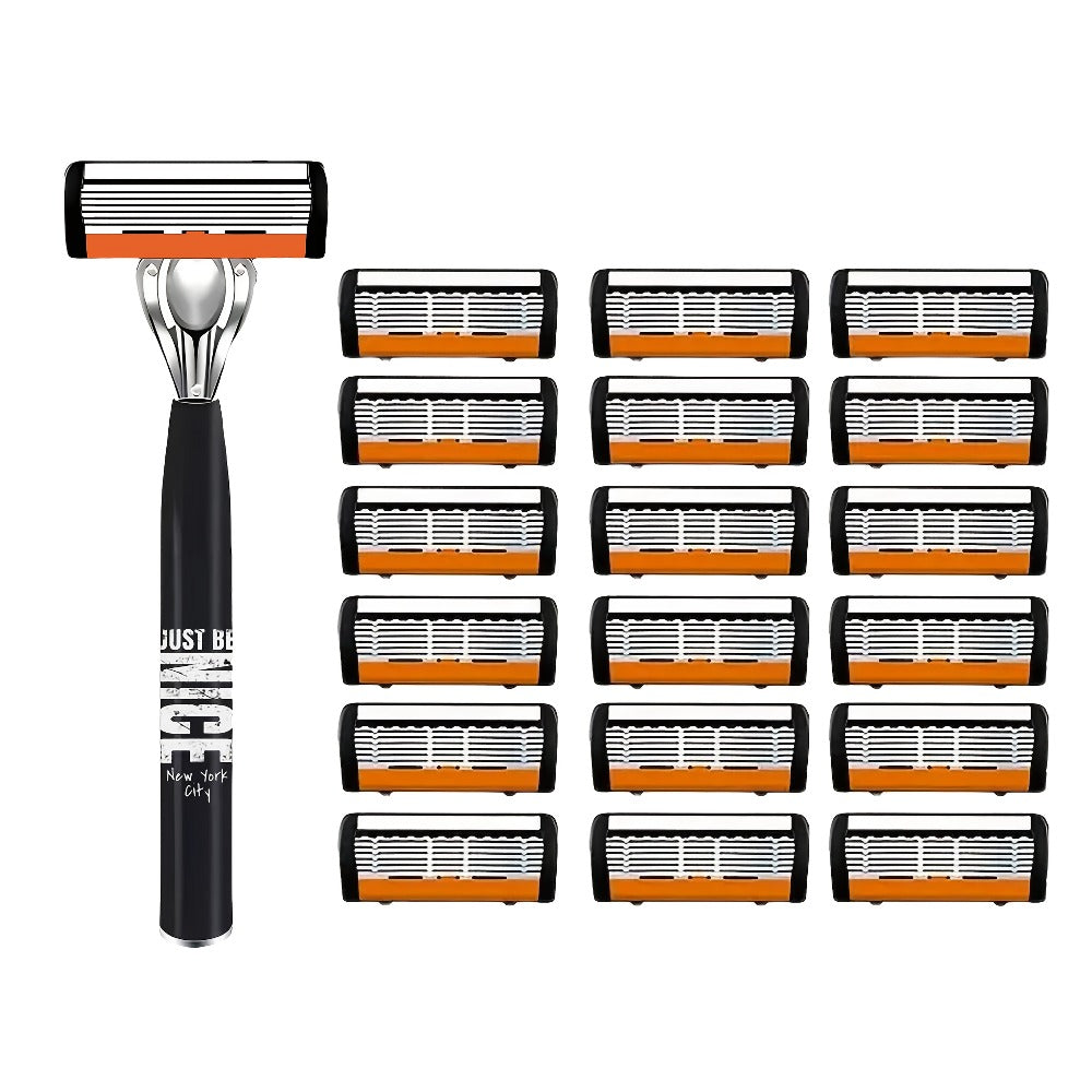 Men's Safety Razor Set with Replacement Blades - Handle Double Edge Razor for Shaving & Beard Grooming