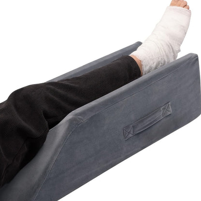 Leg Elevation Pillow Memory Foam Wedge Knee Ankle Support Foot Rest Pillow with Handles Blood for Entryways, Bedrooms and Living Spaces