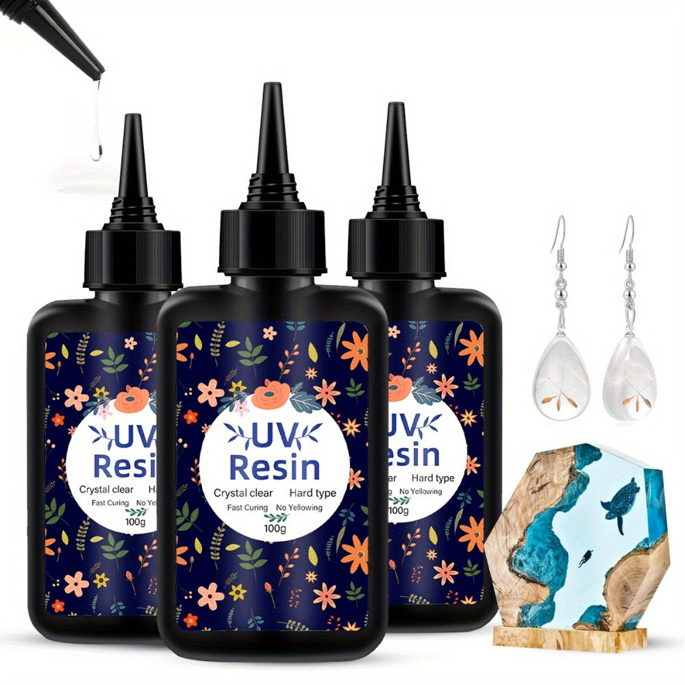 UV Resin Fast Curing Crystal Clear High Viscosity Transparent Epoxy Resin for Jewelry Making Casting & Crafts