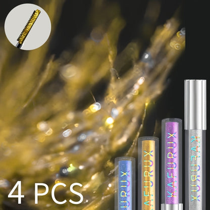 Colored Mascara Set 4pcs for Women – Vibrant Silver Blue Yellow Purple Curling Long-Lasting Formula, Highly Pigmented Bold Eye Makeup